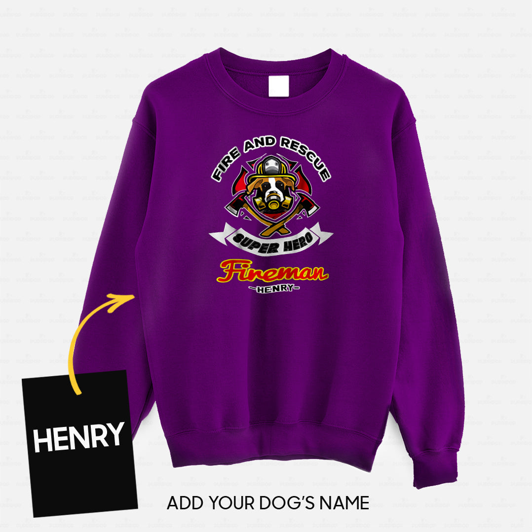 Personalized Dog Gift Idea - Superhero Fire And Rescue For Dog Lovers - Standard Crew Neck Sweatshirt
