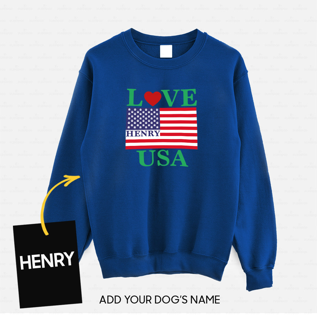 Personalized Dog Gift Idea - Love The USA For Dog Lovers - Standard Crew Neck Sweatshirt