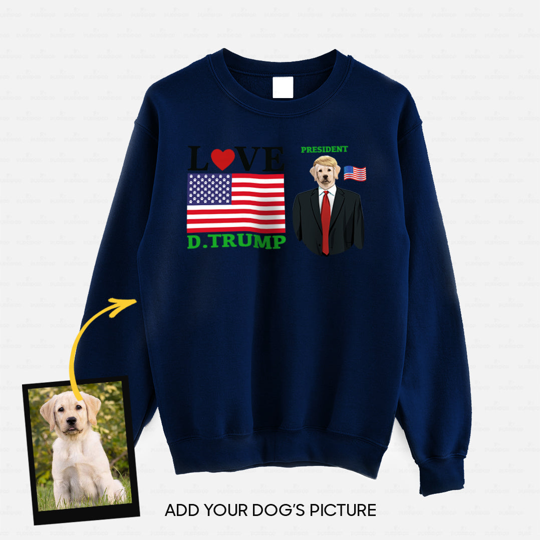 Personalized Dog Gift Idea - Love President D.Trump For Dog Lovers - Standard Crew Neck Sweatshirt