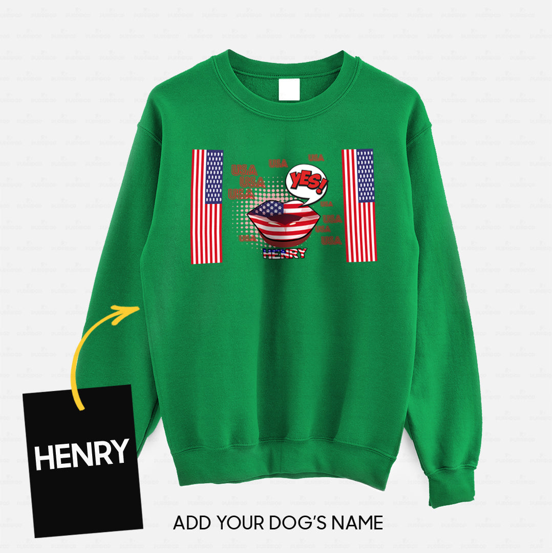 Personalized Dog Gift Idea - America Let's Say Yes For Dog Lovers - Standard Crew Neck Sweatshirt