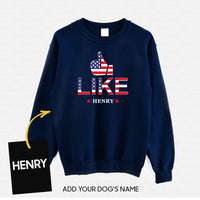 Thumbnail for Personalized Dog Gift Idea - America Thumb Up For Dog Lovers - Standard Crew Neck Sweatshirt