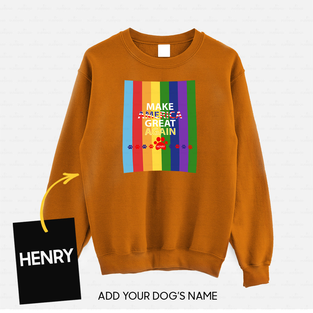 Personalized Dog Gift Idea - Make America Great Again With Rainbow For Dog Lovers - Standard Crew Neck Sweatshirt