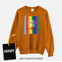 Thumbnail for Personalized Dog Gift Idea - Make America Great Again With Rainbow For Dog Lovers - Standard Crew Neck Sweatshirt