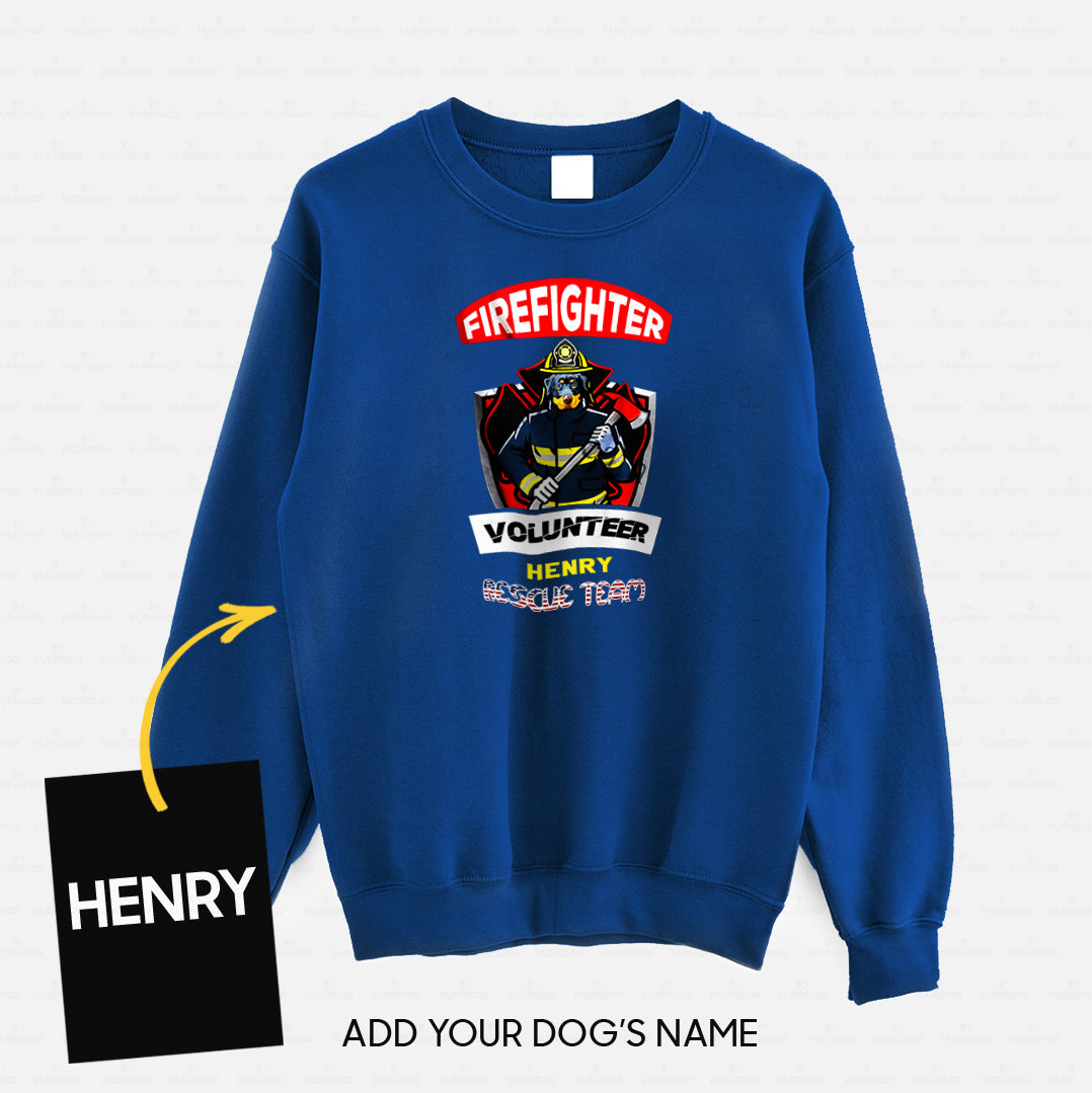 Personalized Dog Gift Idea - Firefighter Volunteer Rescue Team For Dog Lovers - Standard Crew Neck Sweatshirt