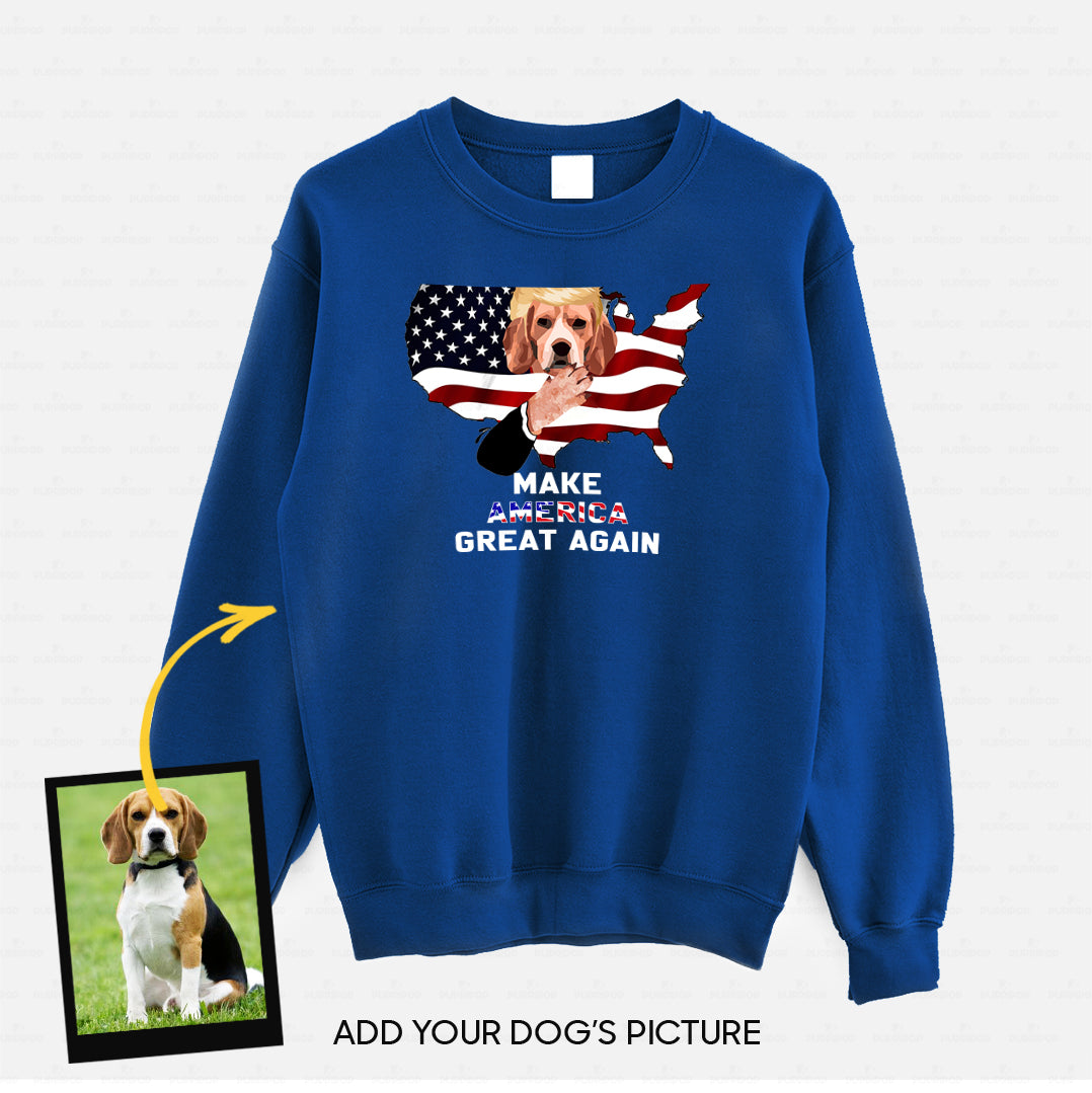 Personalized Dog Gift Idea - Make America Great Again With Dog President For Dog Lovers - Standard Crew Neck Sweatshirt