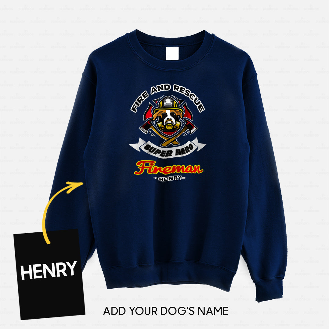 Personalized Dog Gift Idea - Superhero Fire And Rescue For Dog Lovers - Standard Crew Neck Sweatshirt