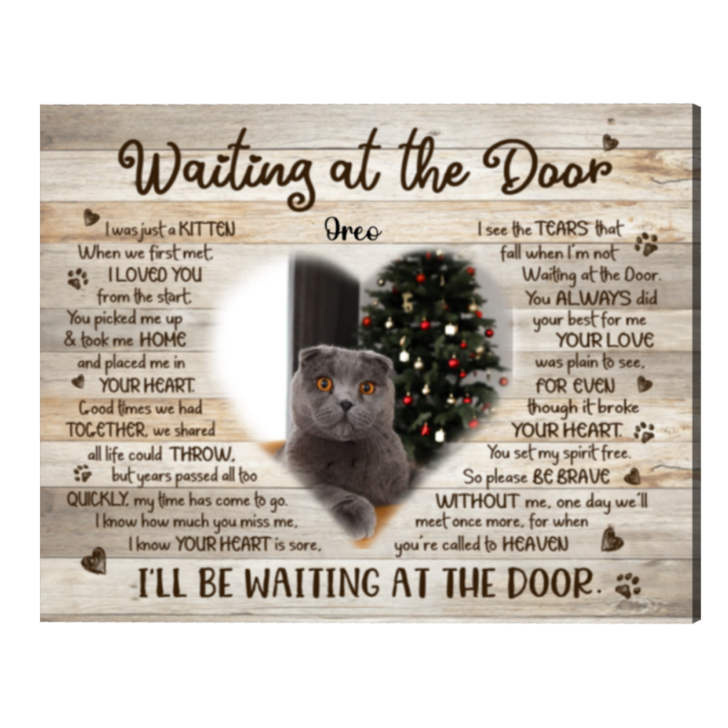 Pet Memorial Gifts, Cat Memorial Gift Waiting At The Door - Best Personalized Gifts for Everyone