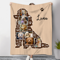 Thumbnail for Custom Poodle Dog Photo Collage Blanket, Poodle Gifts, Personalized Pet Memorial Gifts