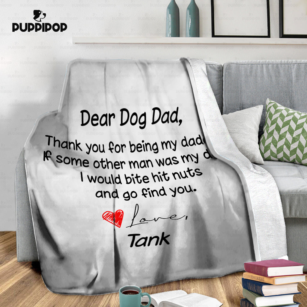 Personalized Dog Gift Idea - Dear Dog Dad 1 For Dog Lovers - Fleece Blanket