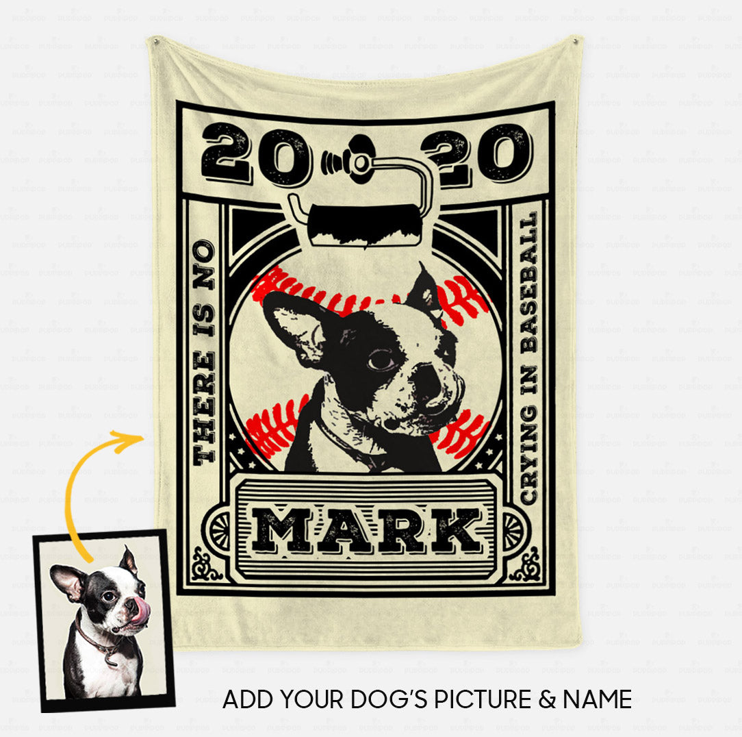 Custom Dog Gift Idea - There Is No Crying In Baseball For Dog Lover - Fleece Blanket