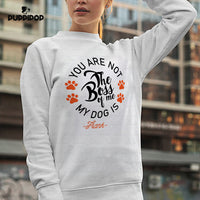 Thumbnail for Personalized Dog Gift Idea - The Boss Of Me Orange Paws For Dog Lovers - Standard Crew Neck Sweatshirt