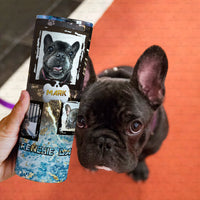 Thumbnail for Personalized Dog Gift Idea - Black Frame Puppy Portrait Frenchie Dad For Dog Dad - Tumbler