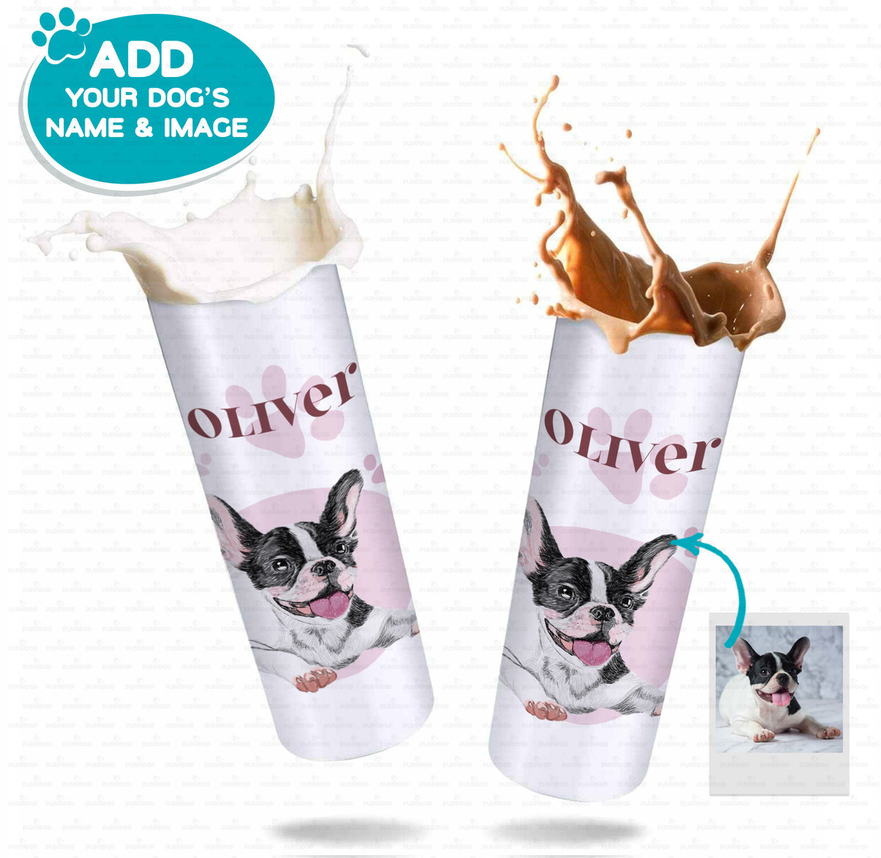 Personalized Dog Gift Idea - Sketching Color Portrait Puppy Gift For Puppy Lovers - Tumbler