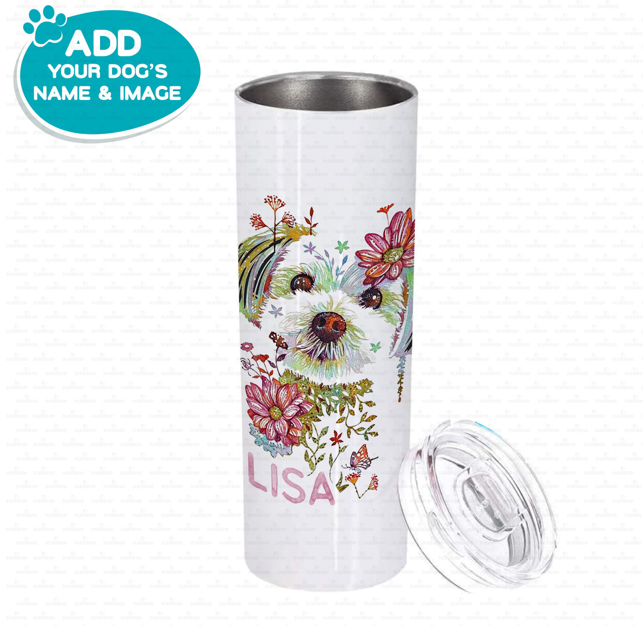 Personalized Dog Gift Idea - Creative Watercolor Portrait For Puppy Lovers - Tumbler