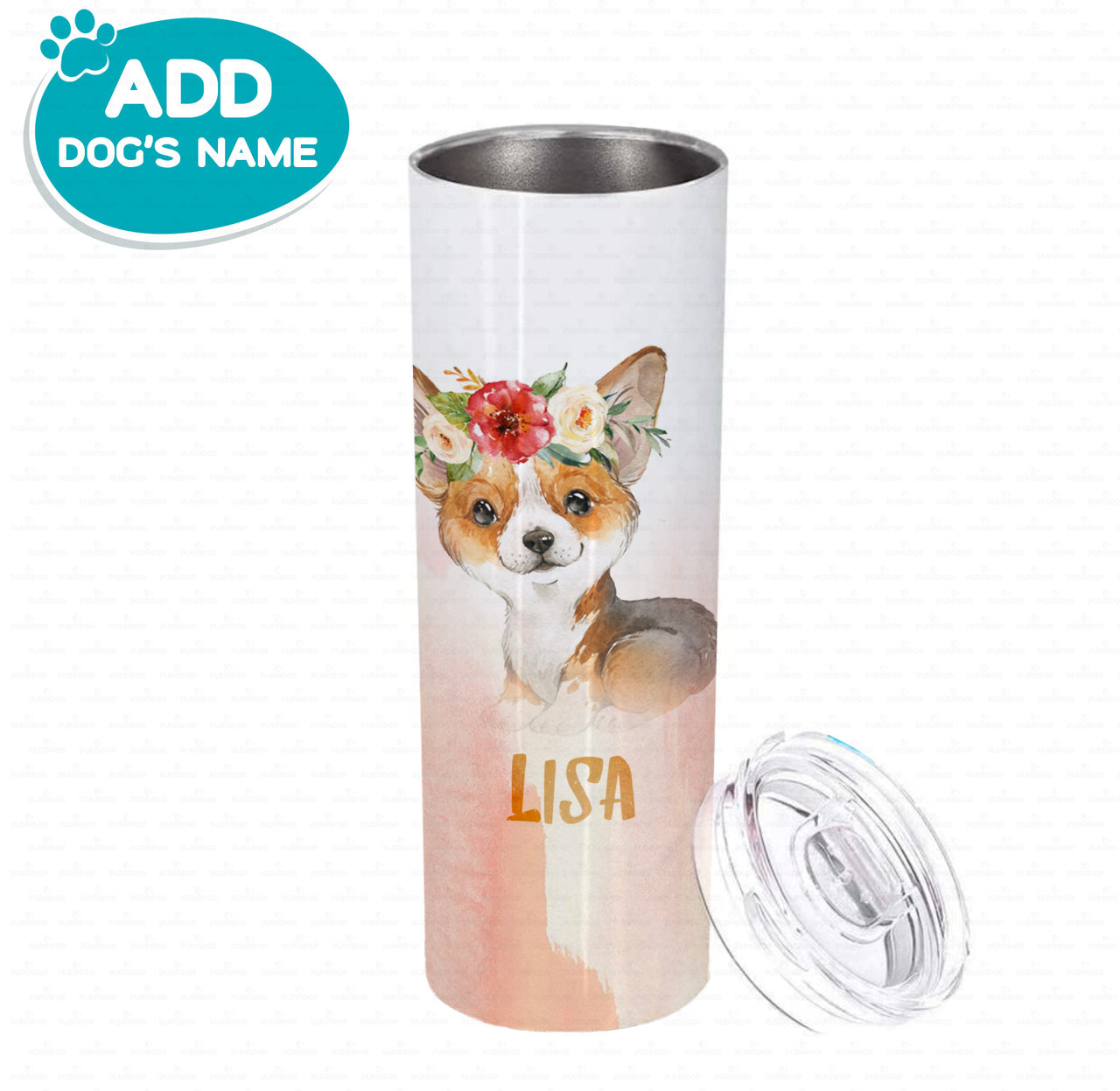 Personalized Dog Gift Idea - Cute Watercolor Puppy For Puppy Lovers - Tumbler