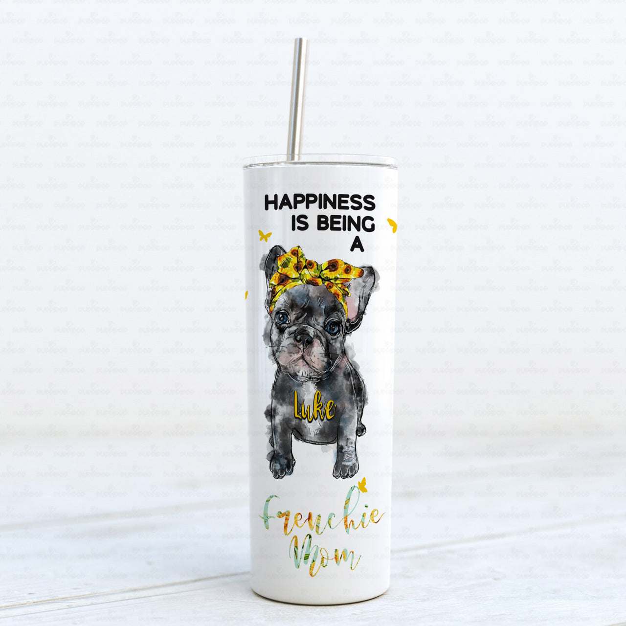 Personalized Dog Gift Idea - Happiness Is Being A Frenchie Mom For Dog Mom - Tumbler