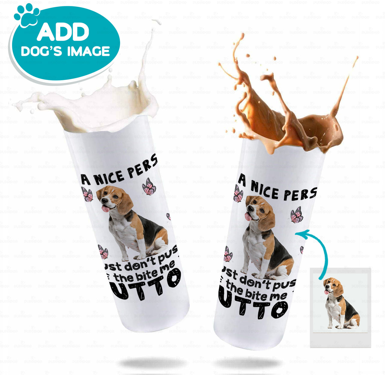 Personalized Dog Gift Idea - I Am A Nice Person Bite Button For Dog Lover - Tumbler