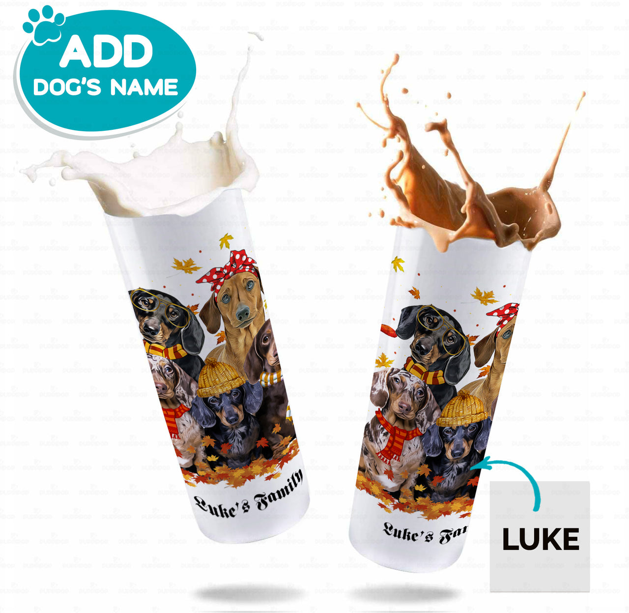 Personalized Dog Gift Idea - Dachshund Family For Dog Lover - Tumbler