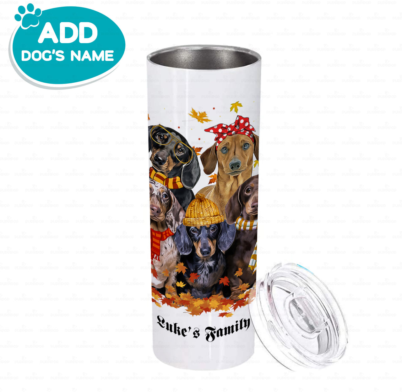 Personalized Dog Gift Idea - Dachshund Family For Dog Lover - Tumbler