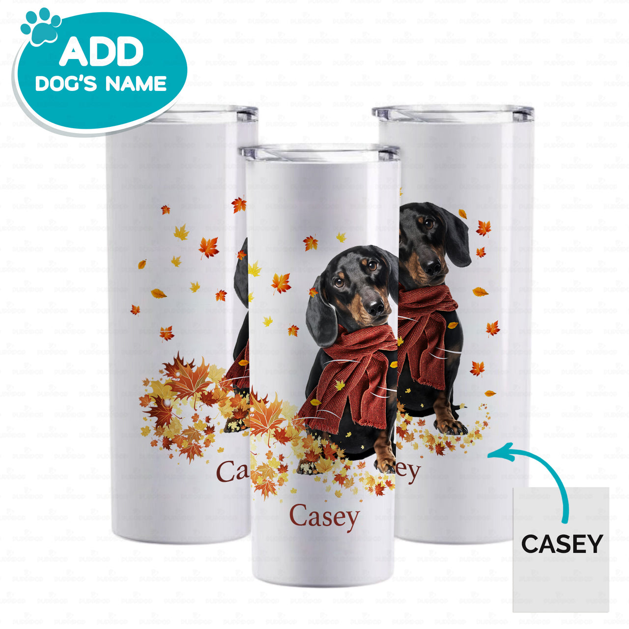 Personalized Dog Gift Idea - Autumn Dog Wears Scarf For Dog Lover - Tumbler
