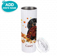Thumbnail for Personalized Dog Gift Idea - Autumn Dog Wears Scarf For Dog Lover - Tumbler