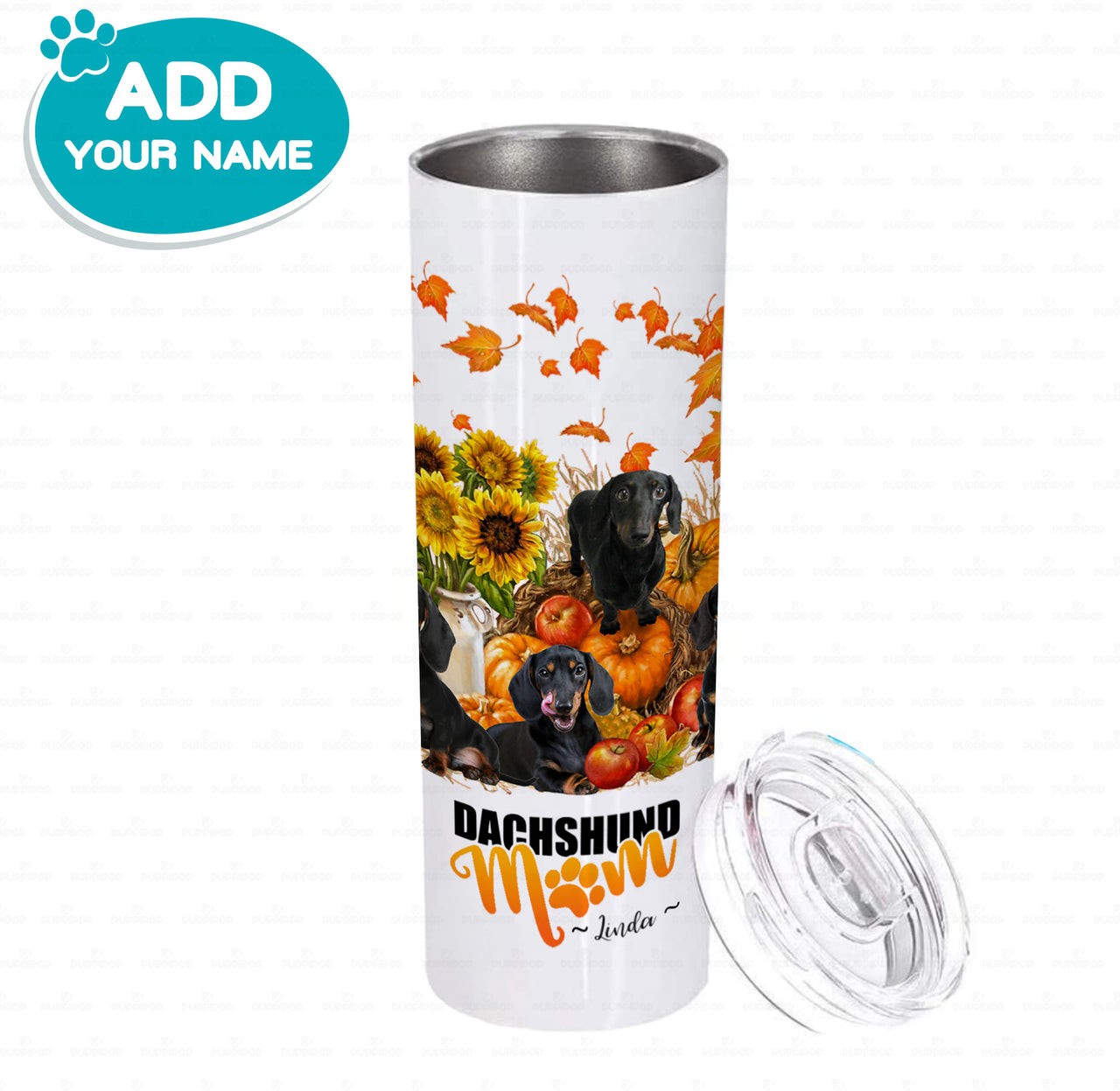 Personalized Dog Gift Idea - Pumpkin Garden Dachshund Mom For Dog Mom - Tumbler