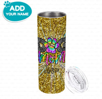 Thumbnail for Personalized Dog Gift Idea - Golden Sequin Dog Mom - Tumbler