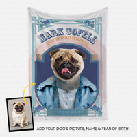 Thumbnail for Custom Dog Blanket - Personalized Creative Gift Idea - Wine Always Makes Me Happy For Dog Lover - Fleece Blanket